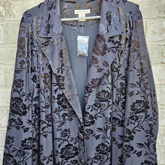 Torrid Festi Burnout Velour Long Sleeve Kimono Size 4/4X Or 26 - Picture 12 of 12